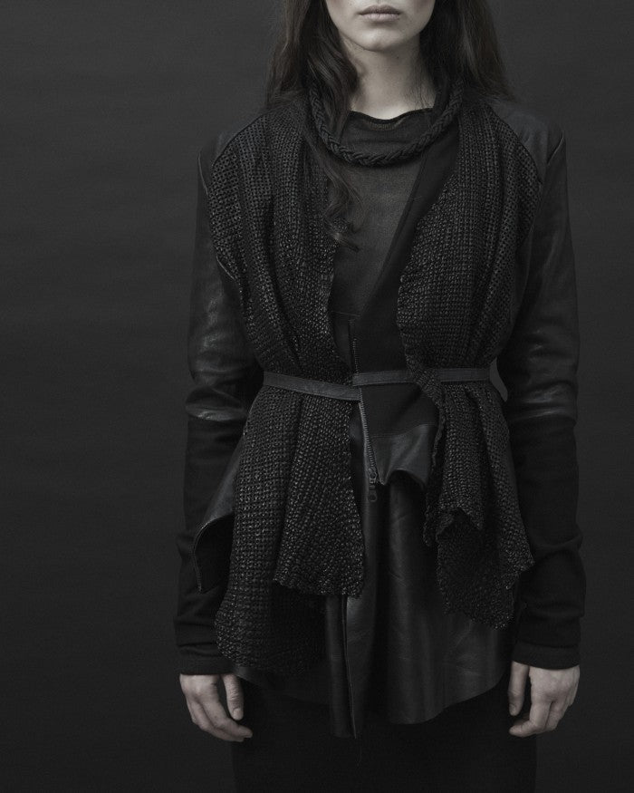 Wrap Leather Jacket