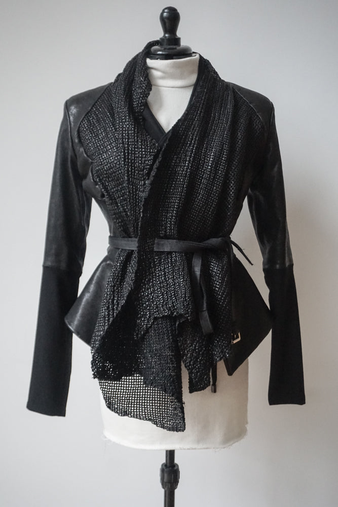 Wrap Leather Jacket
